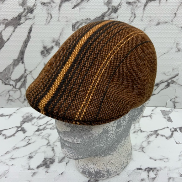 Men’s Kangol Brown Birds Eye Stripe 507 Hat - Picture 4 of 5